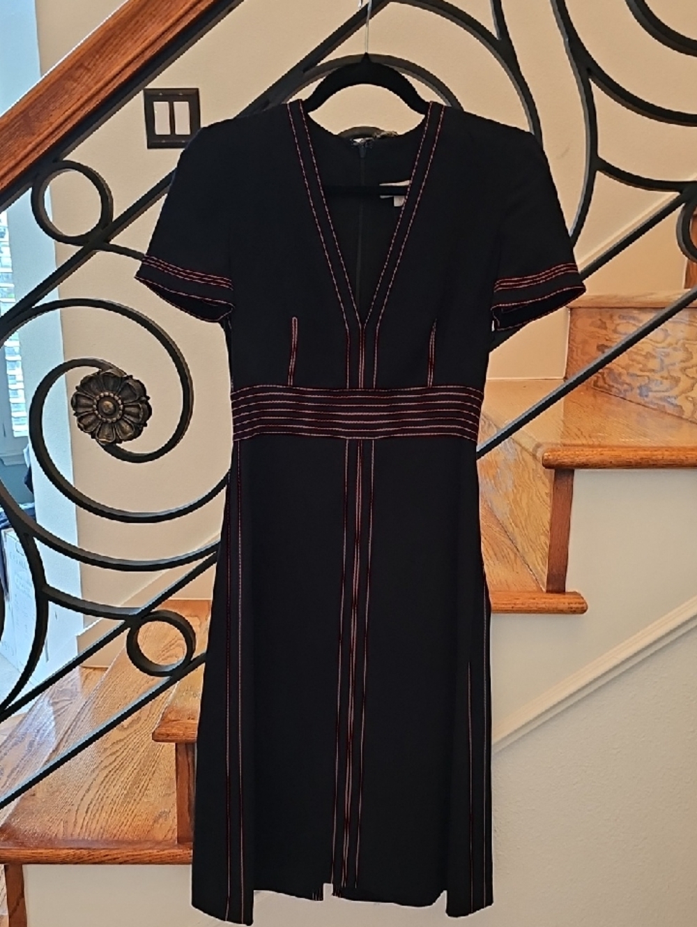 Burberry Benni Topstitched Midi Dress